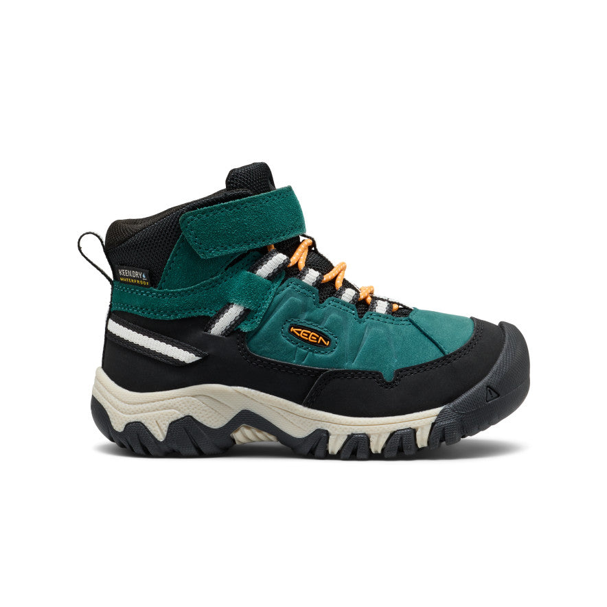 Little Kids' Targhee IV Waterproof Hiking Boot  |  Mediterranea/Flame Orange