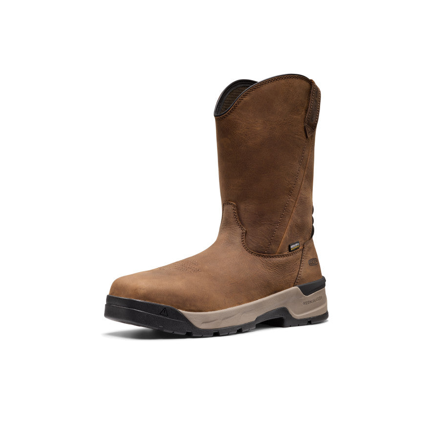 Men's Flatland Pull-On Waterproof Work Boot (Carbon Toe) | Bison/Black - Image 3