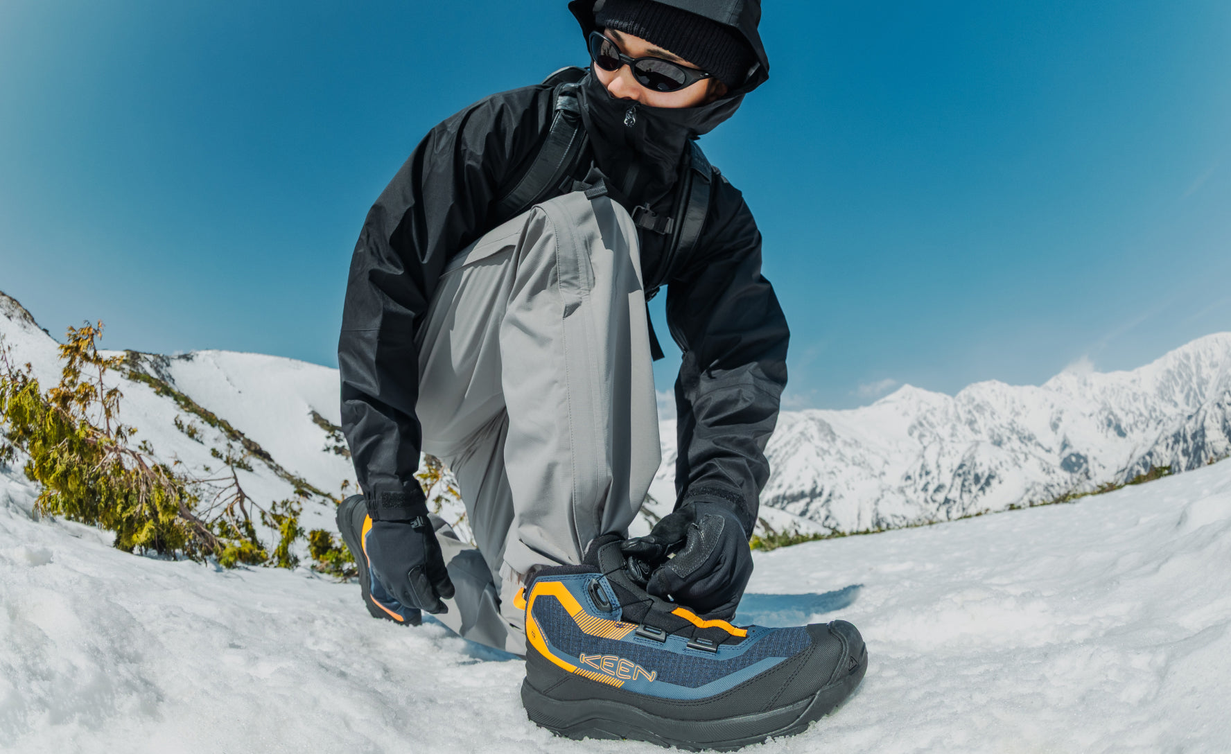 Men's Revel IV EXP CF Polar Waterproof Boot | Naval Academy/Flame Orange - Image 7
