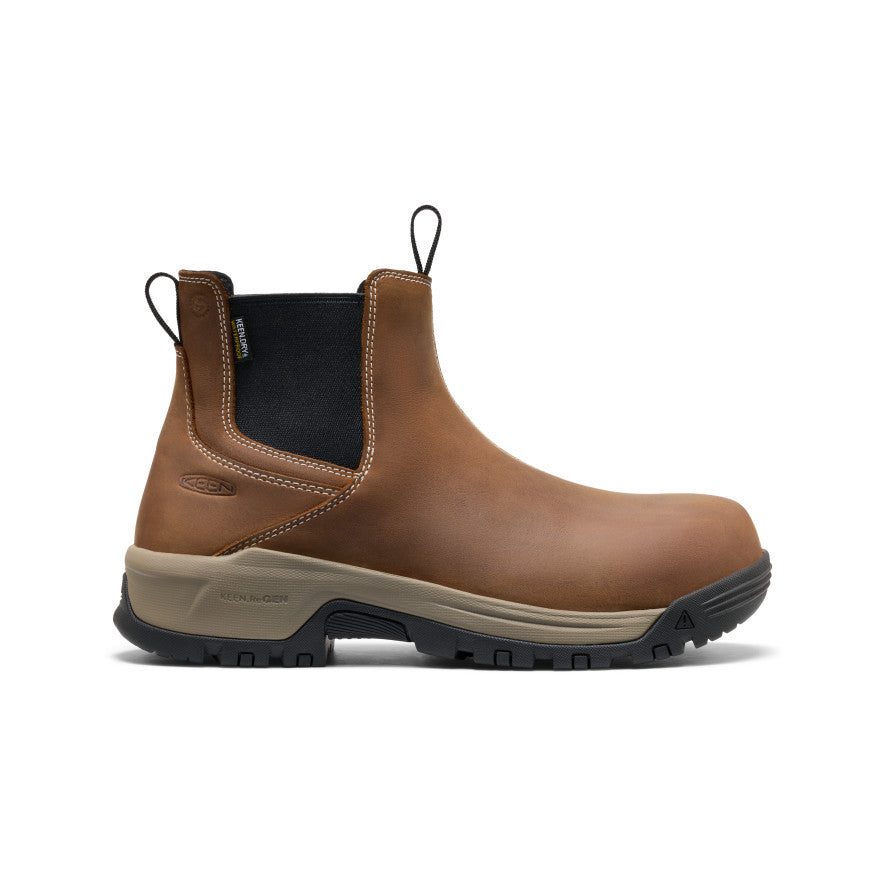Men's Evanston Chelsea Waterproof Work Boot (Carbon Toe)  |  Bison/Black
