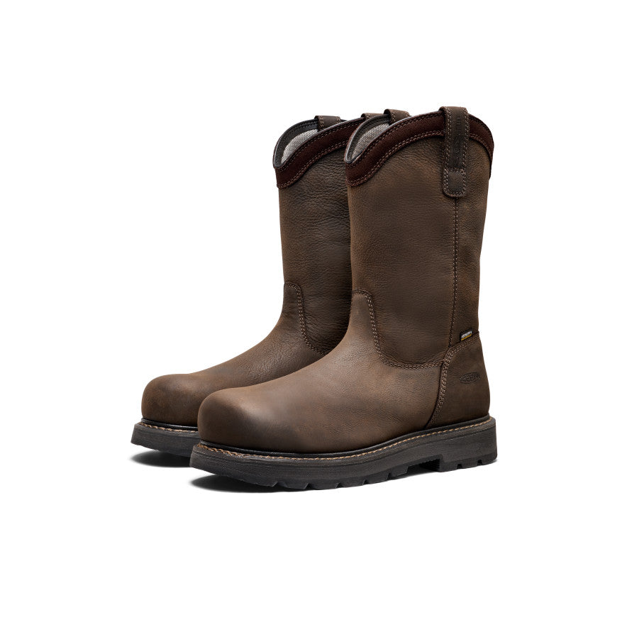 Men's Cincinnati Pull-On 90° Heel Waterproof Work Boot (Carbon Toe) | Chocolate Brown/Black - Image 2